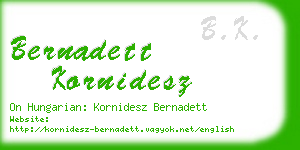 bernadett kornidesz business card